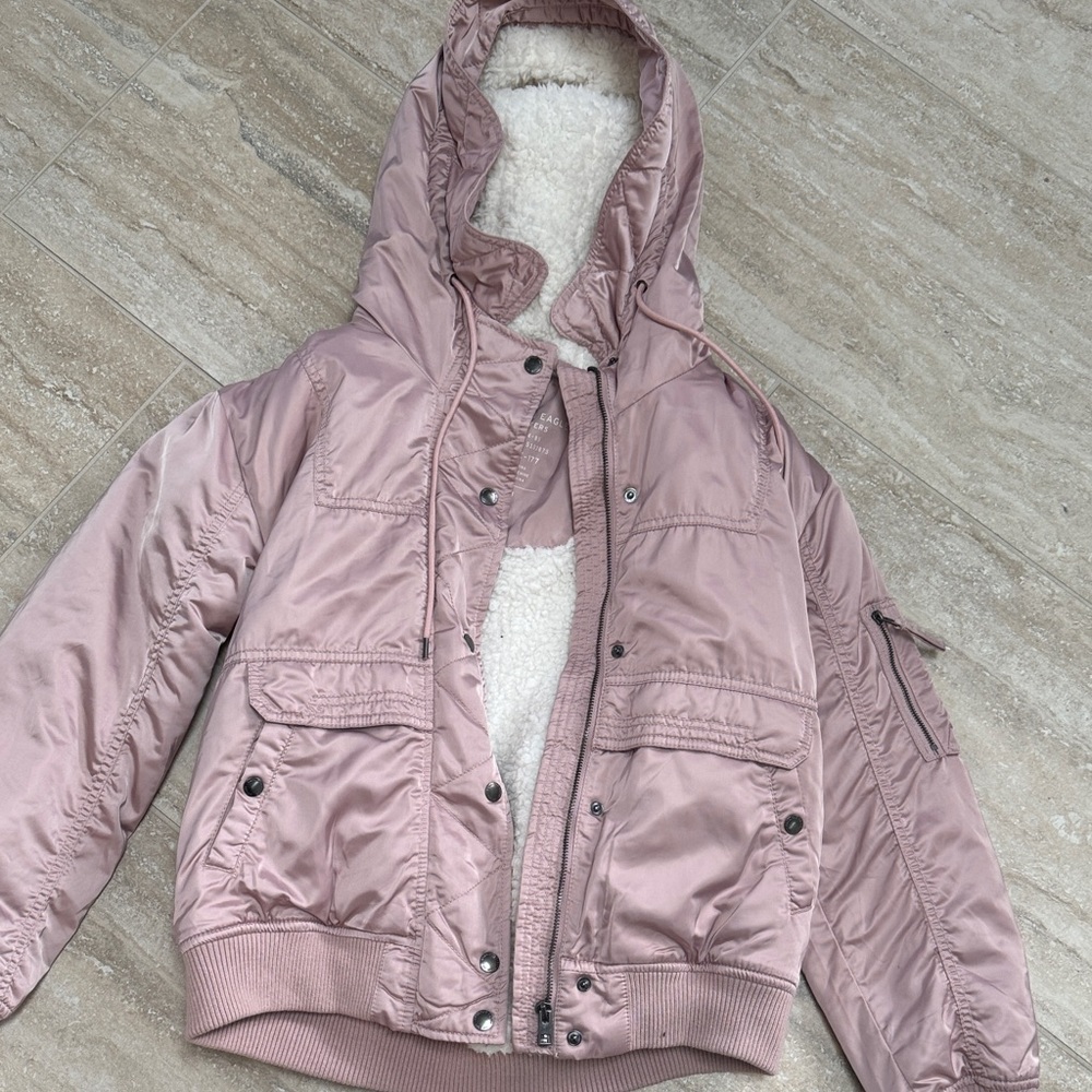 American Eagle Outfitters Blush Bomber Jacket